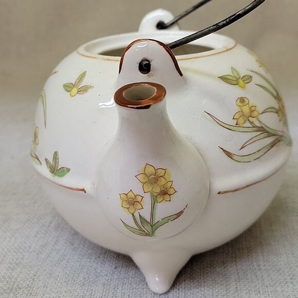 Beautiful Vintage Fred Roberts Company Floral Porcelain Teapot.Cups+ Saucers - Picture 7 of 14